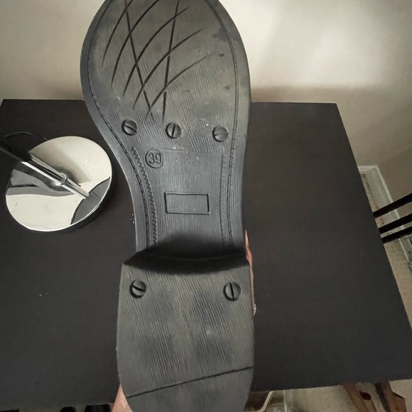 Black Leather Steve Madden Combat Boots - Picture 7 of 8